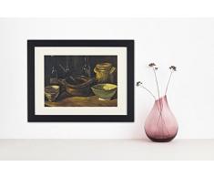 Vincent Van Gogh - Natura Morta Terracotta E Bottiglie, 1884/85 Poster Da Collezione Incorniciato (40 x 30cm)