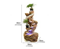 Zlw-shop Fontane Decorative 23,6 Pollici a Cascata Indoor Fontana Moderna Tavolo Piano Fontana di Acqua con atomizzatore LED Decorative Fontana Ufficio Soggiorno Tavolo Waterfall Cascata del Desktop