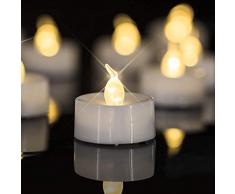 Beneve Candele a LED, 24 candele a LED senza fiamma, realistiche e luminose, funzionamento a batteria, candele a LED durevoli per Natale, matrimoni, Pasqua, vacanze, feste