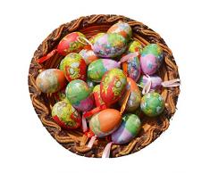 Decorazioni, set di 12 pezzi in stile Vintage, in cartapesta a forma di uovo di pasqua, decorazioni da appendere
