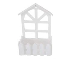 Fioriera sospesa in legno da appendere a forma di recinto, vaso da fiori in legno antico per composizioni floreali, balcone, soggiorno, bar, festa di nozze, decorazione per balconi (dimensioni: 23