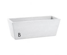 Nicoli- PORTAVASO DARREDO -FIORIERA A Cassetta Squadrata/BALCONIERA ROTAZIONALE in Resina MYSIA40 CM 40X20 H 18 Colore Bianco -Superficie Matt