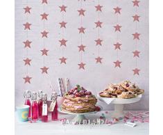 GCWEIYYDS Ghirlanda di carta a stella, oro rosa stelle ghirlande per feste e compleanni (oro rosa）