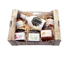 Cesto Cassetta In Legno Pasquale Gourmet Prodotti Tipici Artiginali in Olio Extra Vergine doliva Az.Agr.Voglia Di Puglia 100% Made In Italy