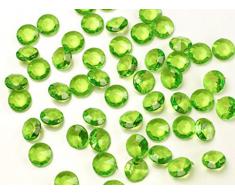 Diamantini decorativi da 1,2 cm, 100 pezzi // Decorazione per matrimoni, battesimi, comunioni, decorazioni da tavola (verde chiaro 102)