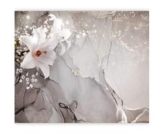 murando Carta da parati Fiori Giglio 450x315 cm Fotomurali in TNT Murale alla moda Decorazione da Muro XXL Poster Gigante Design Carta per pareti 3D Effetto bokeh grigio b-C-0744-a-a