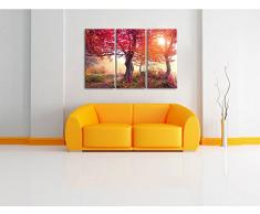 Meraviglioso paesaggio autunnale come un 3 pezzi picture tela 120x80 cm cm dipinto su tela, enorme XXL Immagini completamente Pagina con la barella, stampa d'arte su murale con la struttura, gänstiger come la pittura o pittura