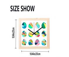 Piccolo Orologio Home Decor Uova Colorate Divertente Carino Non-ticchettanti Quadrato silenzioso Diamante Display Orologi Pittura Quadrante Arredamento camera letto Decorazione della Orologio Grande