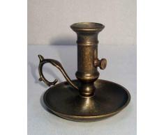 Bugia Portacandele in ottone brunito da tavolo con sali-scendi per candela