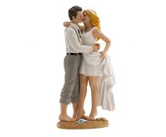 dekora - Decorazione per Torte di Matrimonio - Figura di Sposi Spiaggia 17 cm