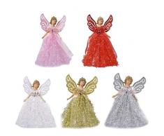 Angelo Dellalbero di Natale, Angelo per Puntale per Albero, Puntale per Albero di Angelo di Natale, Bambola con Ala di Angelo di Natale da Appendere Ciondoli per Albero di Natale