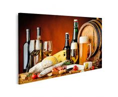 islandburner Quadro su Tela Cibo a Base di Birra di Vino Natura Morta Salsicce di Formaggio Tradizionale Stampa Foto Quadri Moderni