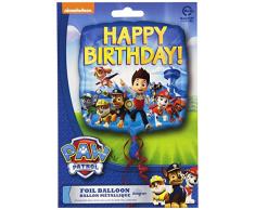 Amscan International - Palloncino di Paw Patrol, con Scritta Happy Birthday, 43 cm