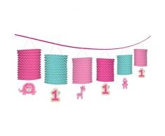 Wild at One - Festone con Lanterne, Decorazione scenografica da Parete, per Primo Compleanno Bimba