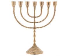 Holyart Candelabro Menorah in Ottone Dorato h. 30 cm