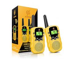 Kimy Giochi Bambini 2 3 4 5 6 7 8 9 Anni Maschio, Regali per Bambini Walky Talky Bambini Regali per Bambina Giochi 2-12 Anni Bambina Walkie Talkie per Bambini Regali di Natale Bambini Giallo