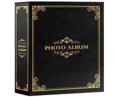 Lanpn Album Fotografico 10x15 600 Tasche, Tradizionale Finta Pelle Album Foto Portafoto Verticale Orizzontali Tascabile Tasca Nero