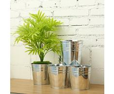 KING DO WAY Vaso Pensile in Metallo per Fiori e Piante, Vasi appesi di Fiori da Giardino / Balcone, Argento (12 Pezzi)