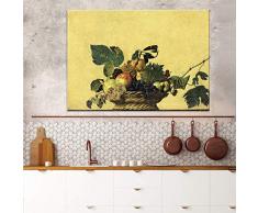 Giallobus - Quadro - Caravaggio - Natura Morta con cesta di Frutta - Tela Canvas - 70x50 - Pronto da Appendere - Quadri Moderni per la casa