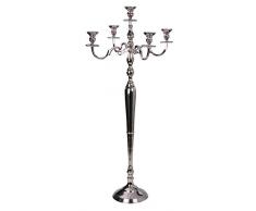 Candelabro portacandele 5-bracci color argento, altezza 122cm