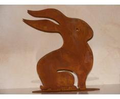Coniglietto di pasqua Ulla in metallo in Ruggine