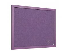 Bi-Office Pannello Per Avvisi Lavender, Cornice in MDF Viola, Bacheca Per LUso Con Puntine, 60x45, In Tessuto Viola