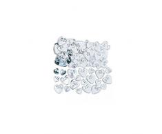 DECORAZIONI TAVOLO CUORI ARGENTO Confetti Coriandoli Addobbi ANNIVERSARIO MATRIMONIO SPOSI