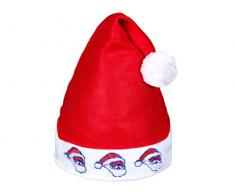Cappello Babbo Natale con luci LED intermittente, vari modelli disponibili, cappellino a taglia unica per adulti con pompon per la festa di natale unisex accessorio travestimento, wm-57 3 babbo natale