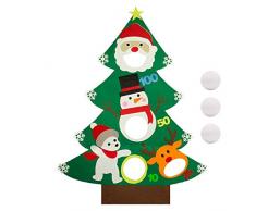 Natale Toss Giochi con 3 pezzi Lanciare palle di neve Appeso Feltro Albero di Natale Banner 4 fori Albero di Natale Decor Giochi bambini Giochi divertenti per feste natalizie Patio esterno Forniture