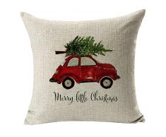 Pu Ran - Federa copricuscino con stampa natalizia, cane vestito da Babbo Natale, renna, decorazione per casa e divano #35 Christmas Tree on Car