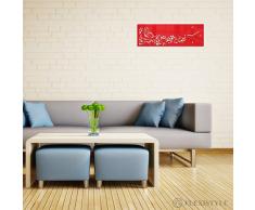 Orologio da parete moderno orizzontale Farfalla in Fiori 20 x 60 cm rosso salotto decorativo silenzioso 3 d