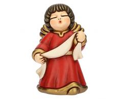 THUN® - Angelo dellAnnunciazione con Targhetta - Veste Rossa - Statuine Presepe Classico - Ceramica - I Classici