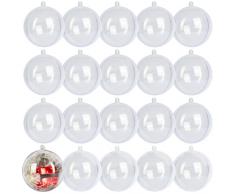 LYLYFAN Trasparenti Palle di Natale 20PCS 8CM Palle di Natale Palline Riempibili per Decorazione dellalbero di Natale