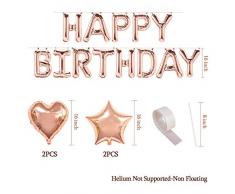 MMTX Decorazione di Compleanno Bimba 18, Palloncini Oro Rosa Festone di Palloncini per Compleanno Oro Rosa 32 Palloncini in Lattice 12 Palloncini in Lattice con coriandoli Oro Rosa …