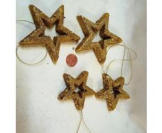 Set 24 pezzi , STELLE (in 2 grandezze assortiti), x applicazione albero di NATALE, segnaposto tavolo, panettone. (AMOP017) (ORO)