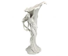 Design Toscano Vaso Scultoreo Stile Liberty Calla Lilly Maiden, Resina, Bianco, 12.5x16.5x38 cm