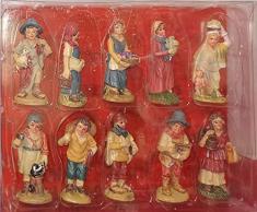 10 PZ PERSONAGGI PASTORI 5 CM DECORO PRESEPE NATALE
