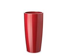 Floralo Teramo - Vaso alto 35 cm di diametro x 70 cm di altezza, rosso lucido, con inserto estraibile