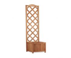 Flur Nymphea Fioriera da Giardino Porta Fiori con Pannello Grigliato in Legno,120x45x30 Cm
