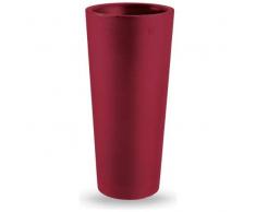 ZMNTVeca Genesis - Vaso da fiori in resina con coprivaso, rotondo e alto, 85 (H) x 38 cm, rosso orientale