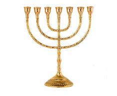 Candelabro menorah 7 fiamme ottone