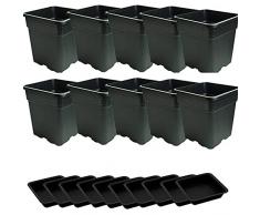 Idroponica Vaso quadro 18L + Sottovaso - 30X30X31cm