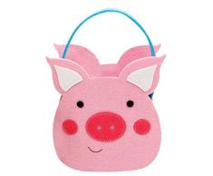 La Vogue-Cesto Pasqua Portabile Cartone Bambini Domestico Decorazione Cestino 19.8*8.5*25cm Rosa
