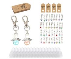 SLFYEE 36PCS Ciondoli Angelo per Matrimonio Portachiavi Angioletti Bomboniere per Battesimo Natale Regalo per Ospiti Angelo Custode Battesimo Comunione Regalo per Bomboniere