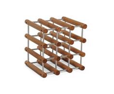 Foppapedretti Il Cantiniere Portabottiglie Modulare, in Legno, Alluminio/Noce