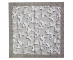 Russo Tessuti Centrotavola Centro Tavolo Copritavola 90x90cm Farfalle Butterfly-Beige