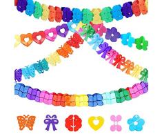 6 Pezzi Ghirlande di Carta Multicolore 3 Metri Ghirlande di Carta Multicolore Ghirlanda di Carta Decorativa da Appendere Per Festa di Compleanno Matrimonio Battesimo Carnevale