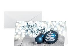 SIGEL DS058 biglietti di Natale in fantasia a palline blu, 25 pezzos