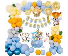 Decorazioni di Compleanno, MMTX Palloncino Compleanno di Compleanno Banner con Topper Torta a Piccolo Principe e Tatuaggi per Bambini Ragazzo Compleanno Feste Baby Shower Party