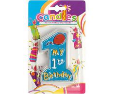 Candela My 1st Birthday Azzurro con supporto